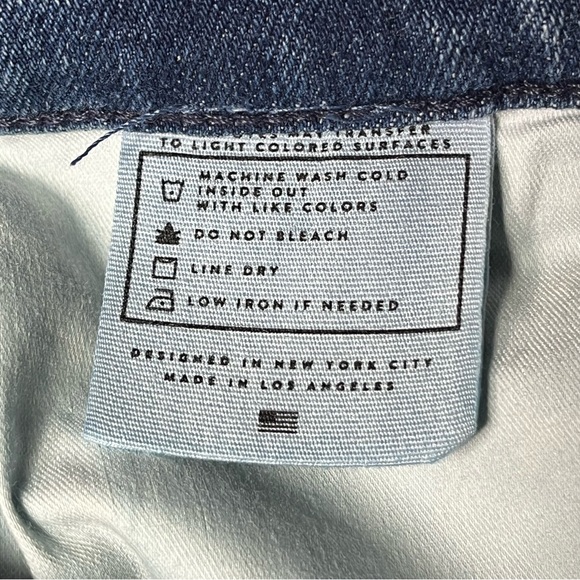 AYR The Bomb Pop Strait Leg High Rise Jeans Raw Hem Blue Size 25 Flattering Edgy - Picture 15 of 16